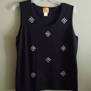 Ruby Rd Black Sleeveless Top. NWOT